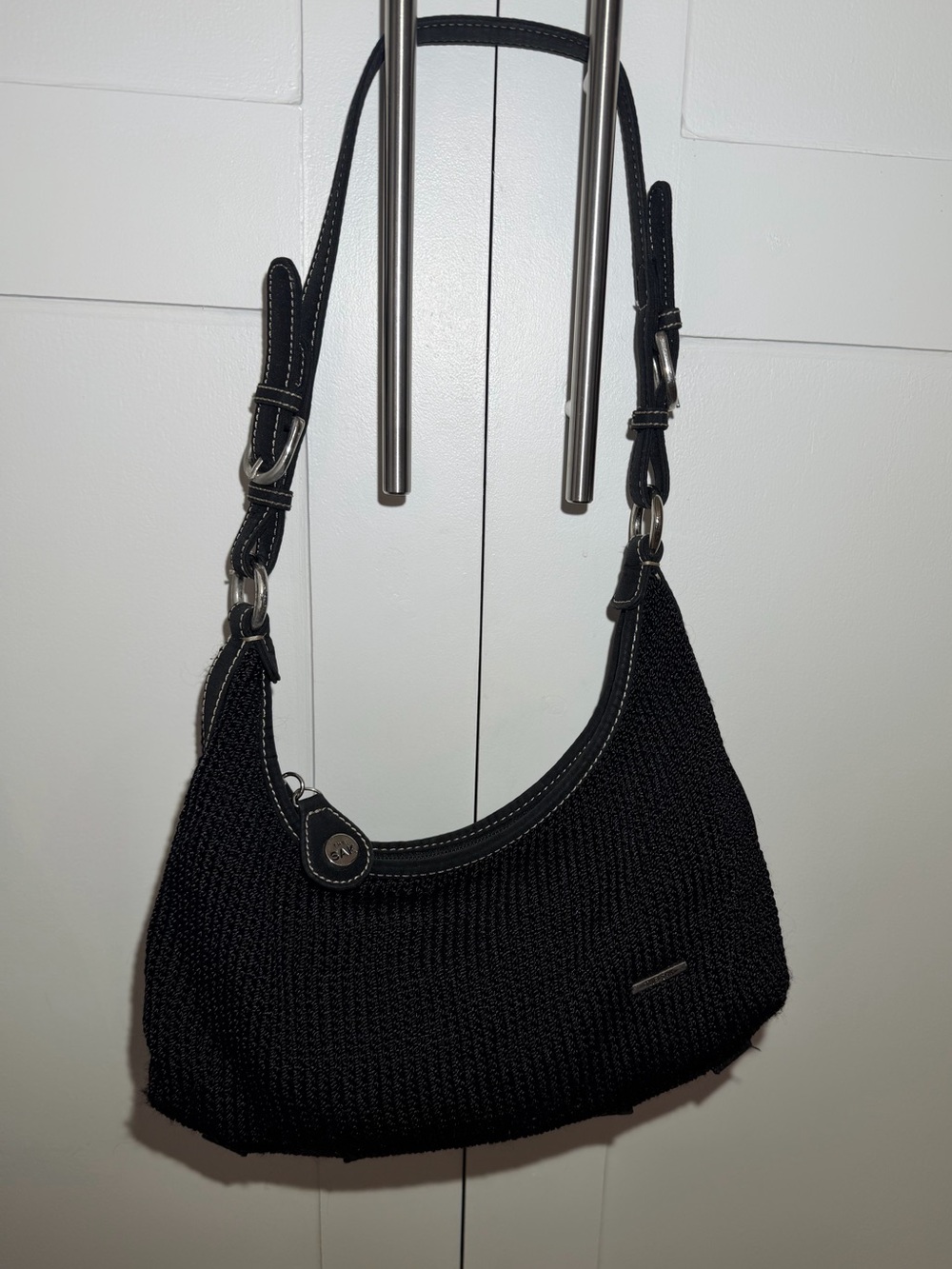 The Sak Black Woven Shoulder Bag